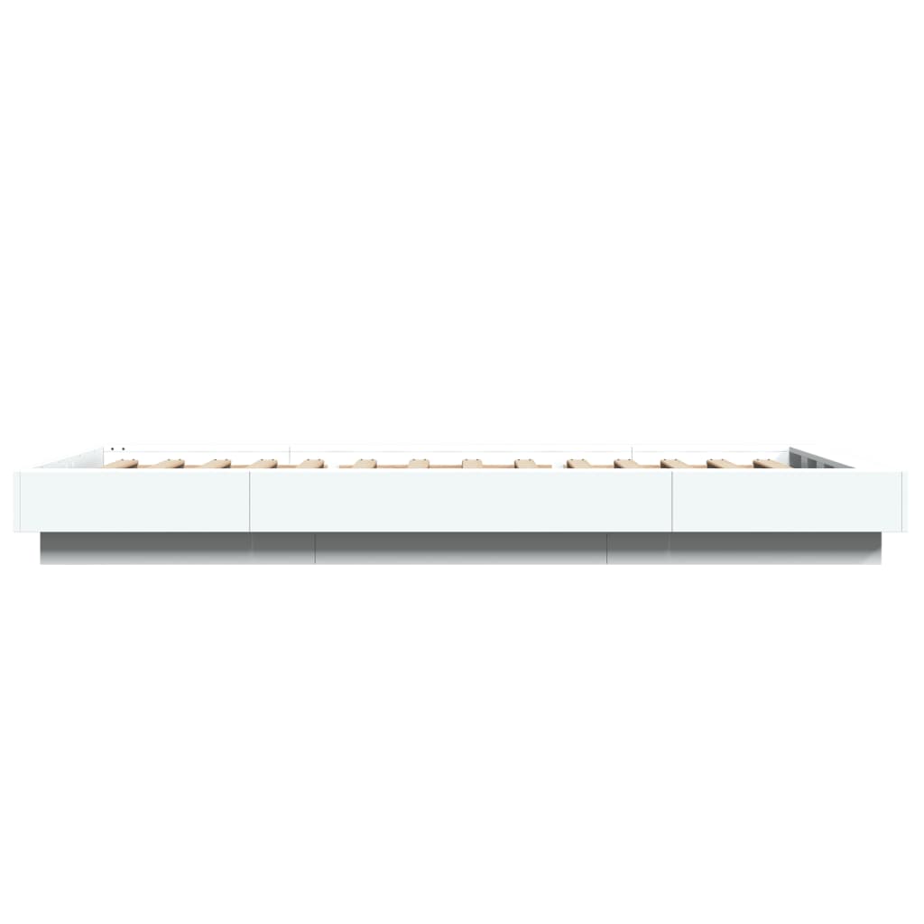 vidaXL Bed Frame with LED Lights without Mattress White 75x190cm