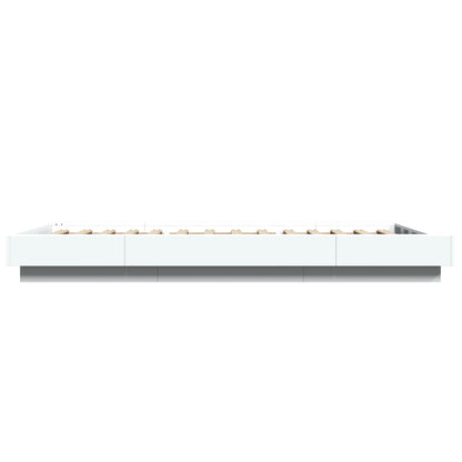 vidaXL Bed Frame with LED Lights without Mattress White 75x190cm