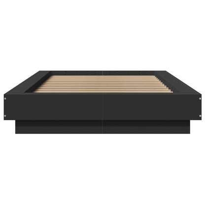 vidaXL Bed Frame with LED Lights without Mattress Black 75x190cm