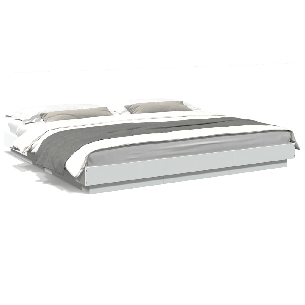 vidaXL Bed Frame without Mattress White 200x200 cm