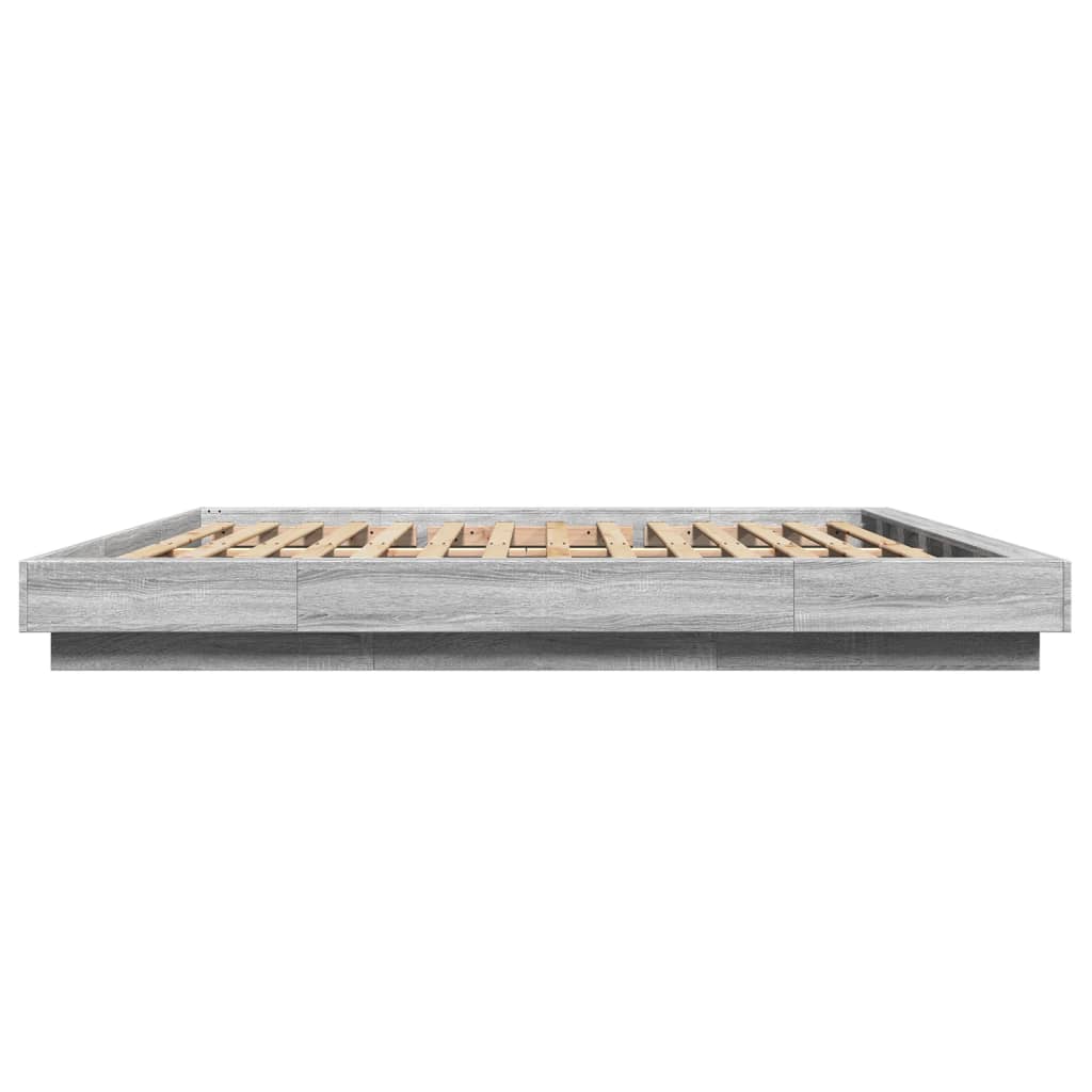 vidaXL Bed Frame without Mattress Grey Sonoma 200x200 cm