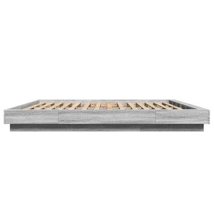 vidaXL Bed Frame without Mattress Grey Sonoma 200x200 cm