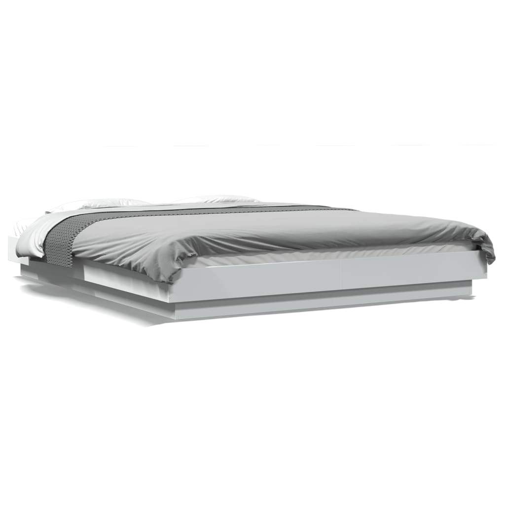 vidaXL Bed Frame without Mattress White 150x200 cm King Size