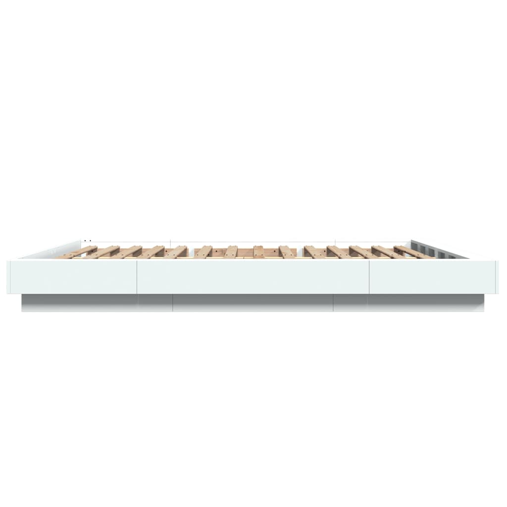 vidaXL Bed Frame without Mattress White 150x200 cm King Size