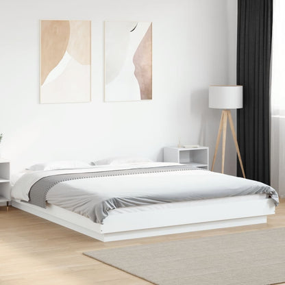 vidaXL Bed Frame without Mattress White 150x200 cm King Size
