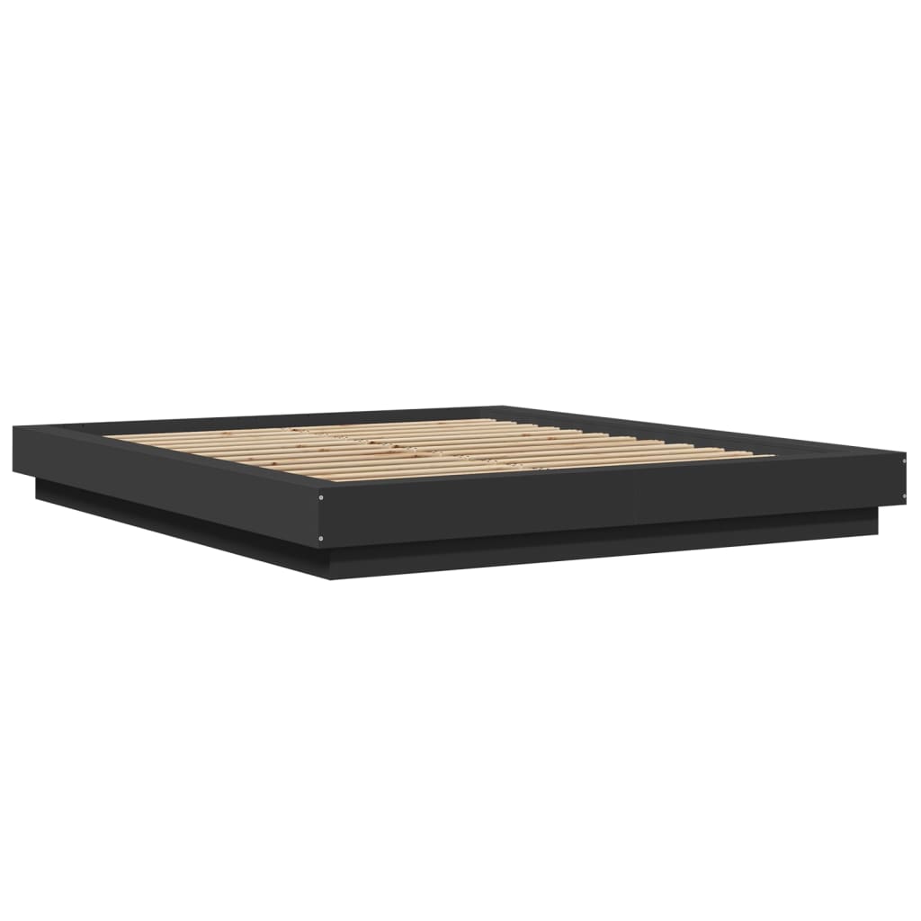 vidaXL Bed Frame without Mattress Black 150x200 cm King Size
