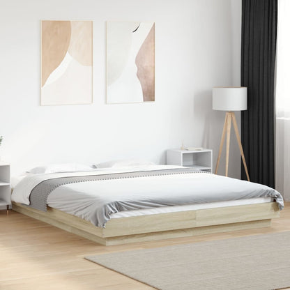 vidaXL Bed Frame without Mattress Sonoma Oak 150x200 cm King Size