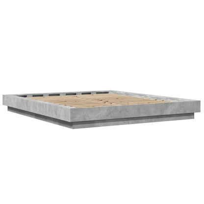 vidaXL Bed Frame without Mattress Concrete Grey 150x200 cm King Size