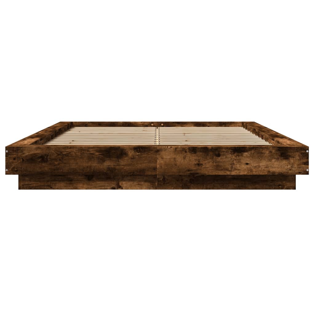 vidaXL Bed Frame without Mattress Smoked Oak 120x200 cm
