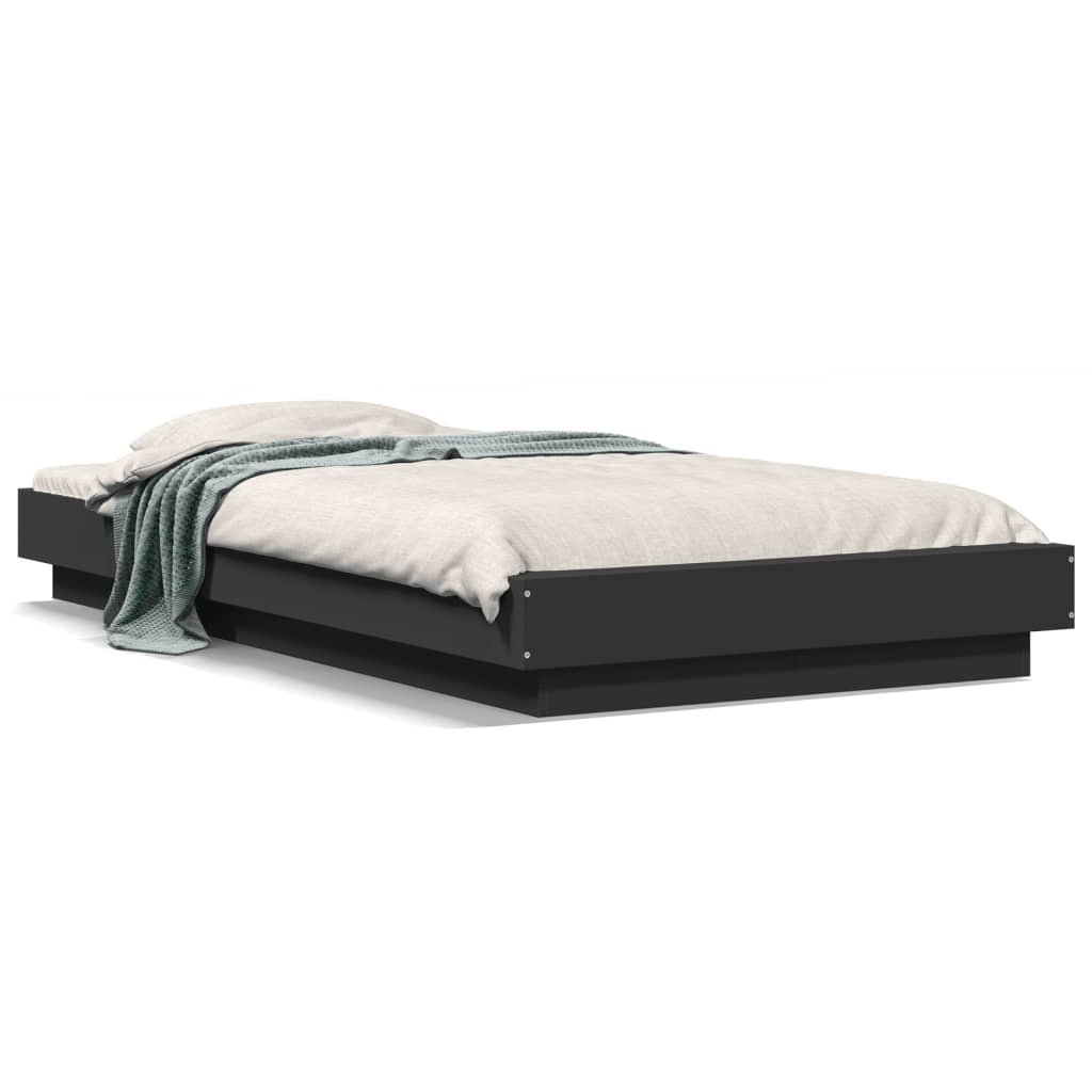vidaXL Bed Frame without Mattress Black 100x200 cm