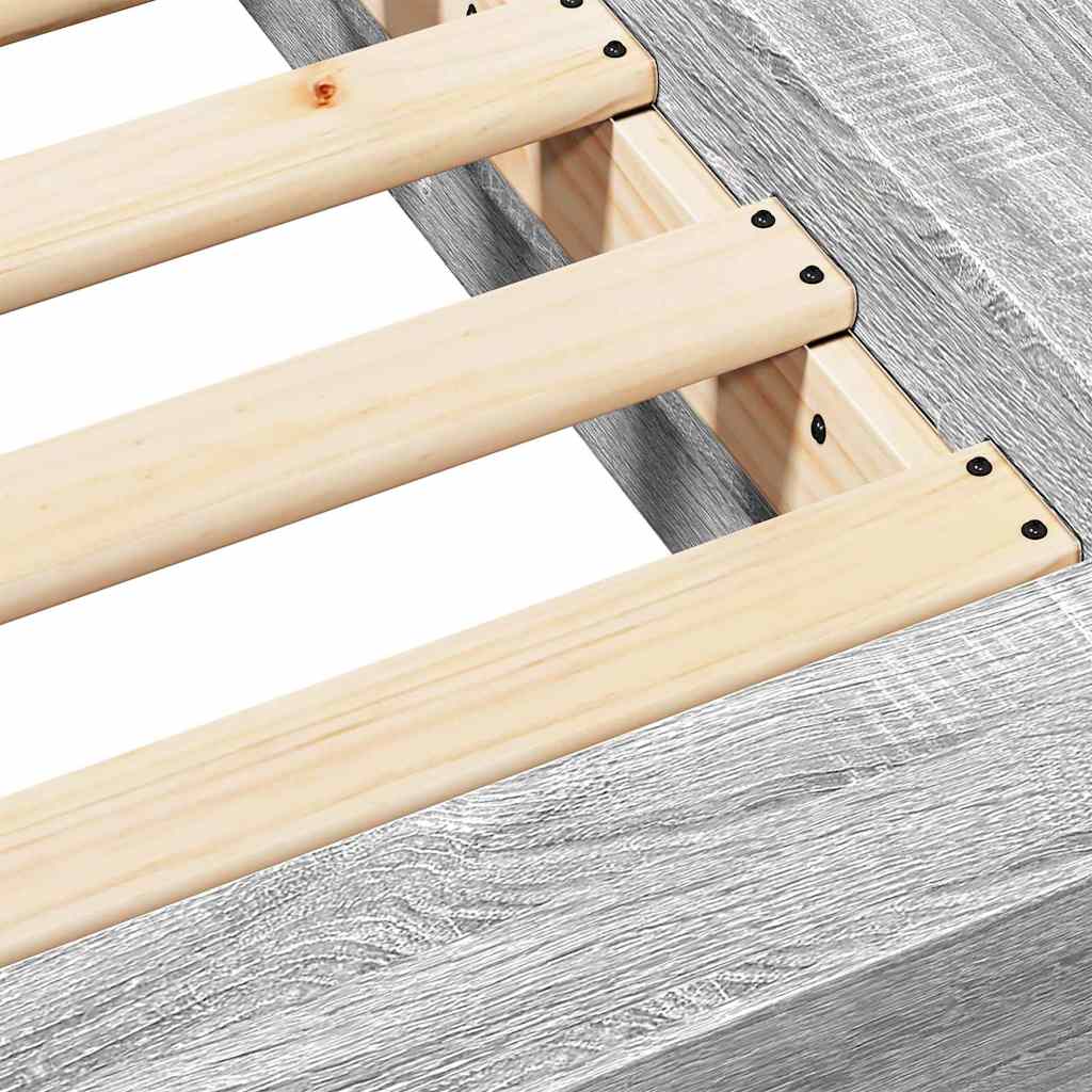 vidaXL Bed Frame without Mattress Grey Sonoma 100x200 cm