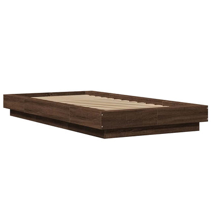 vidaXL Bed Frame without Mattress Brown Oak 100x200 cm