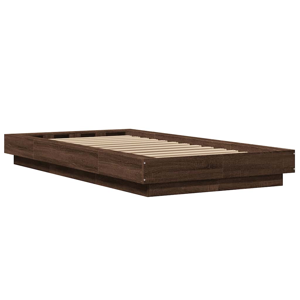 vidaXL Bed Frame without Mattress Brown Oak 100x200 cm