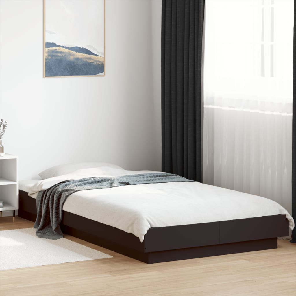 vidaXL Bed Frame without Mattress Black 90x200 cm