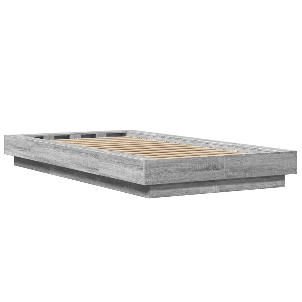 vidaXL Bed Frame without Mattress Grey Sonoma 90x200 cm