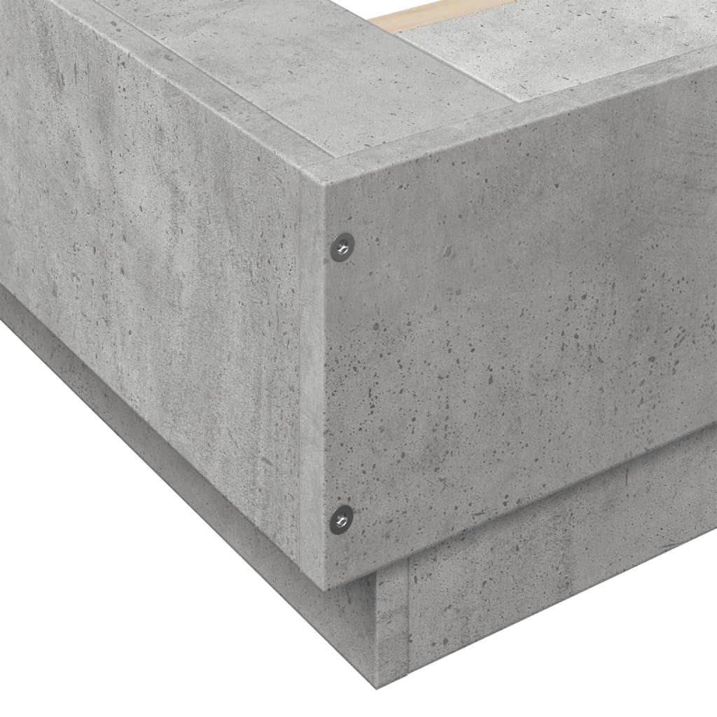 vidaXL Bed Frame without Mattress Concrete Grey 135x190 cm Double