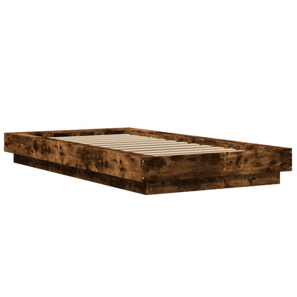 vidaXL Bed Frame without Mattress Smoked Oak 75x190 cm Small Single