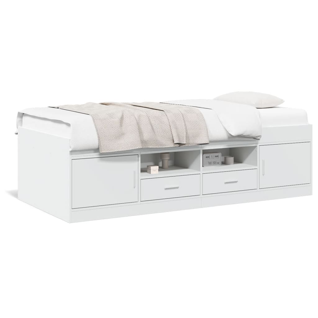 vidaXL Daybed | White | Engineered wood | 100x200 cm | Daybed | Rectangular