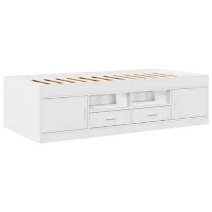 vidaXL Daybed | White | Engineered wood | 100x200 cm | Daybed | Rectangular