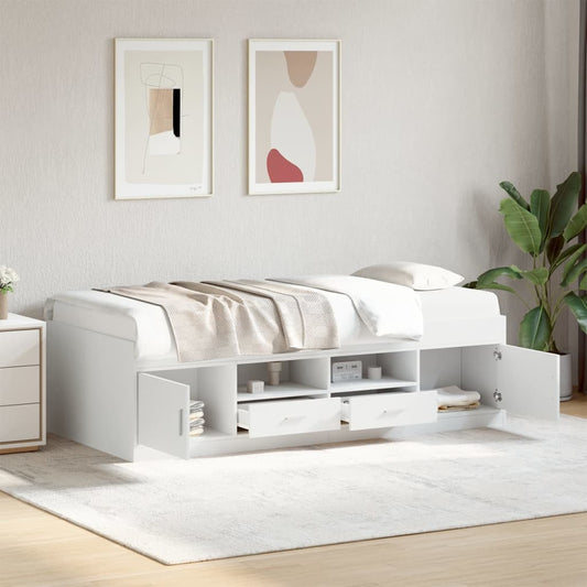 vidaXL Daybed | White | Engineered wood | 100x200 cm | Daybed | Rectangular