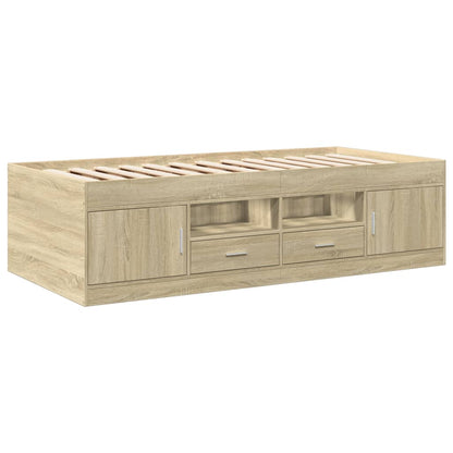 vidaXL Daybed with Drawers without Mattress Sonoma Oak 100x200 cm