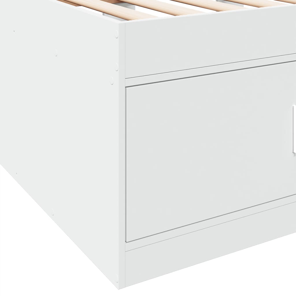 vidaXL Daybed with Drawers without Mattress White 90x200 cm