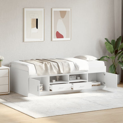 vidaXL Daybed with Drawers without Mattress White 90x200 cm