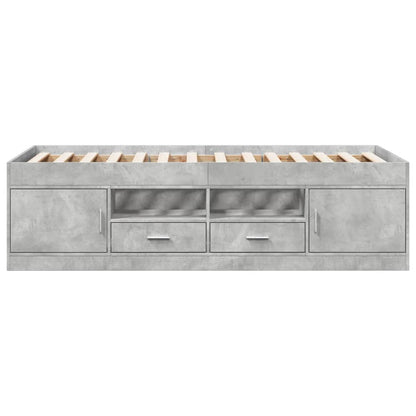 vidaXL Daybed with Drawers without Mattress Concrete Grey 90x200 cm