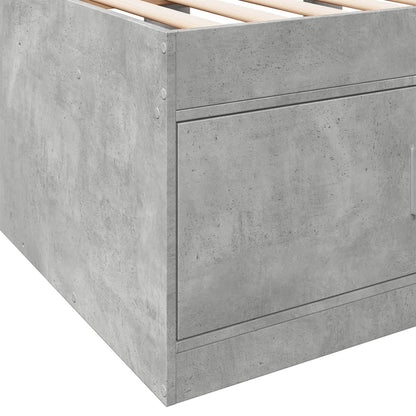 vidaXL Daybed with Drawers without Mattress Concrete Grey 90x200 cm