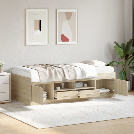 vidaXL Daybed | Sonoma Oak | Engineered Wood | Single | Daybed | Rectangular