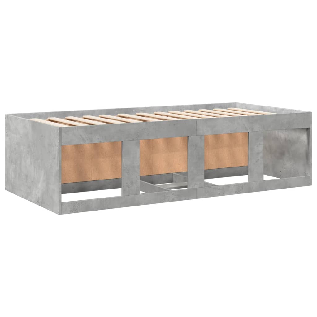vidaXL Daybed with Drawers without Mattress Concrete Grey 90x190 cm Single