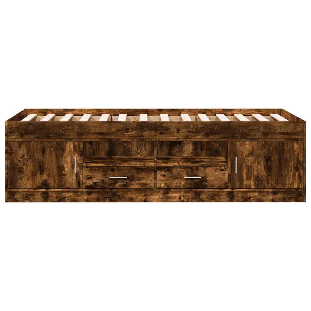 vidaXL Daybed with Drawers without Mattress Smoked Oak 90x190 cm Single
