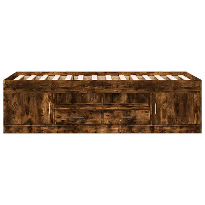 vidaXL Daybed with Drawers without Mattress Smoked Oak 90x190 cm Single