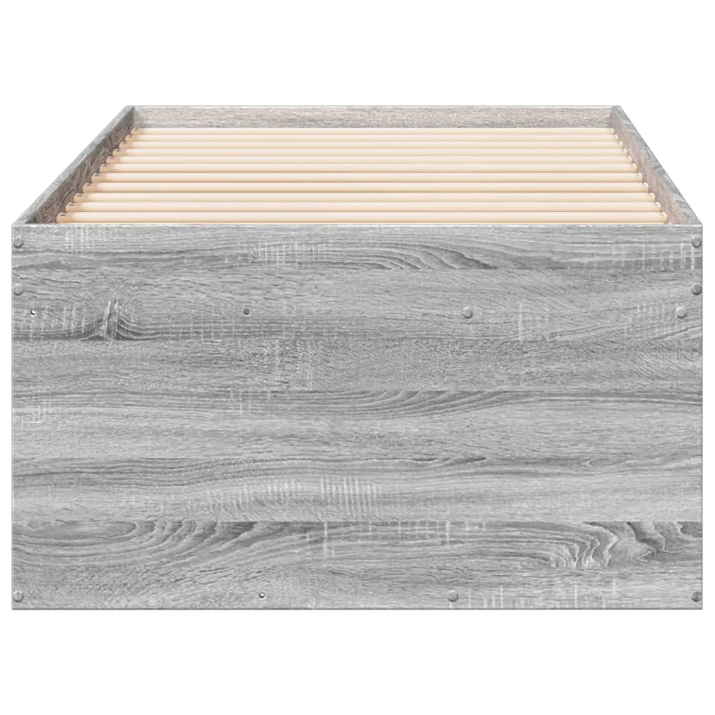 vidaXL Daybed with Drawers without Mattress Grey Sonoma 90x190 cm Single
