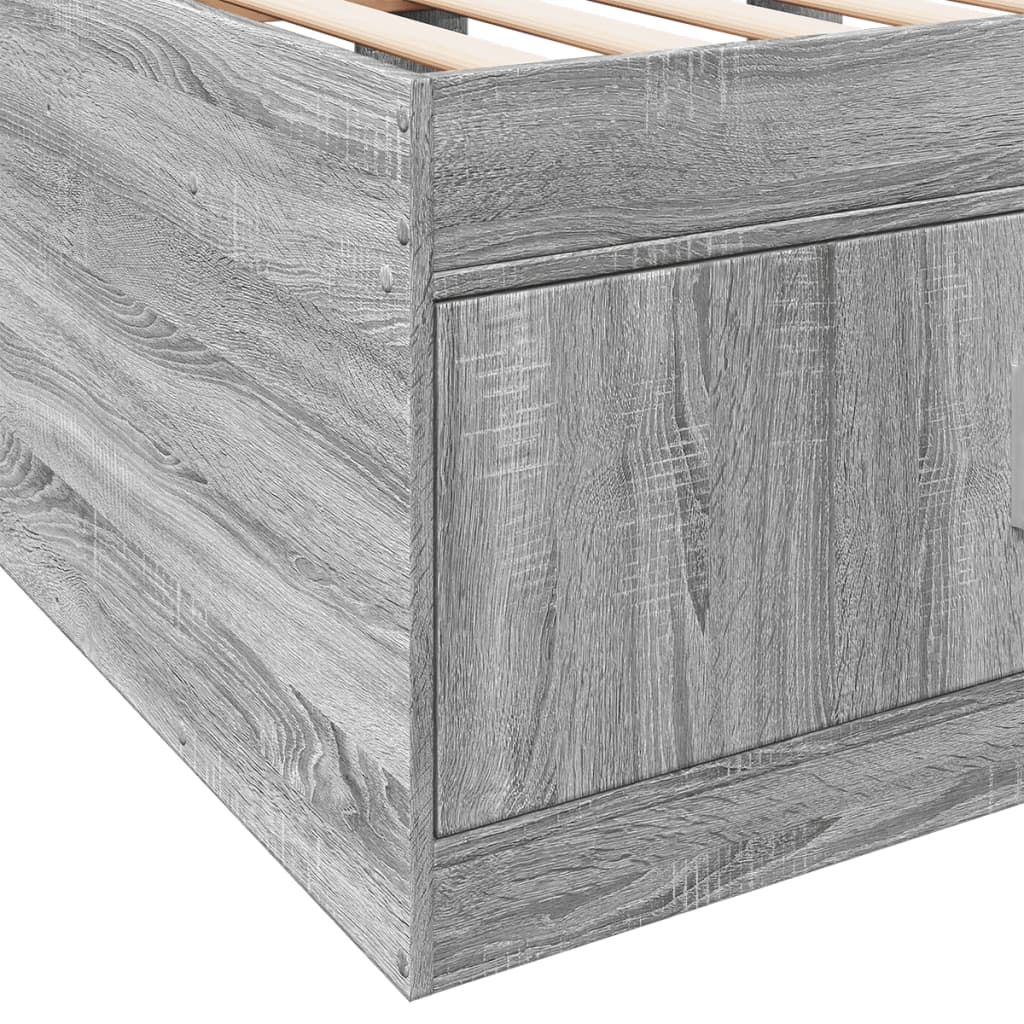 vidaXL Daybed with Drawers without Mattress Grey Sonoma 90x190 cm Single
