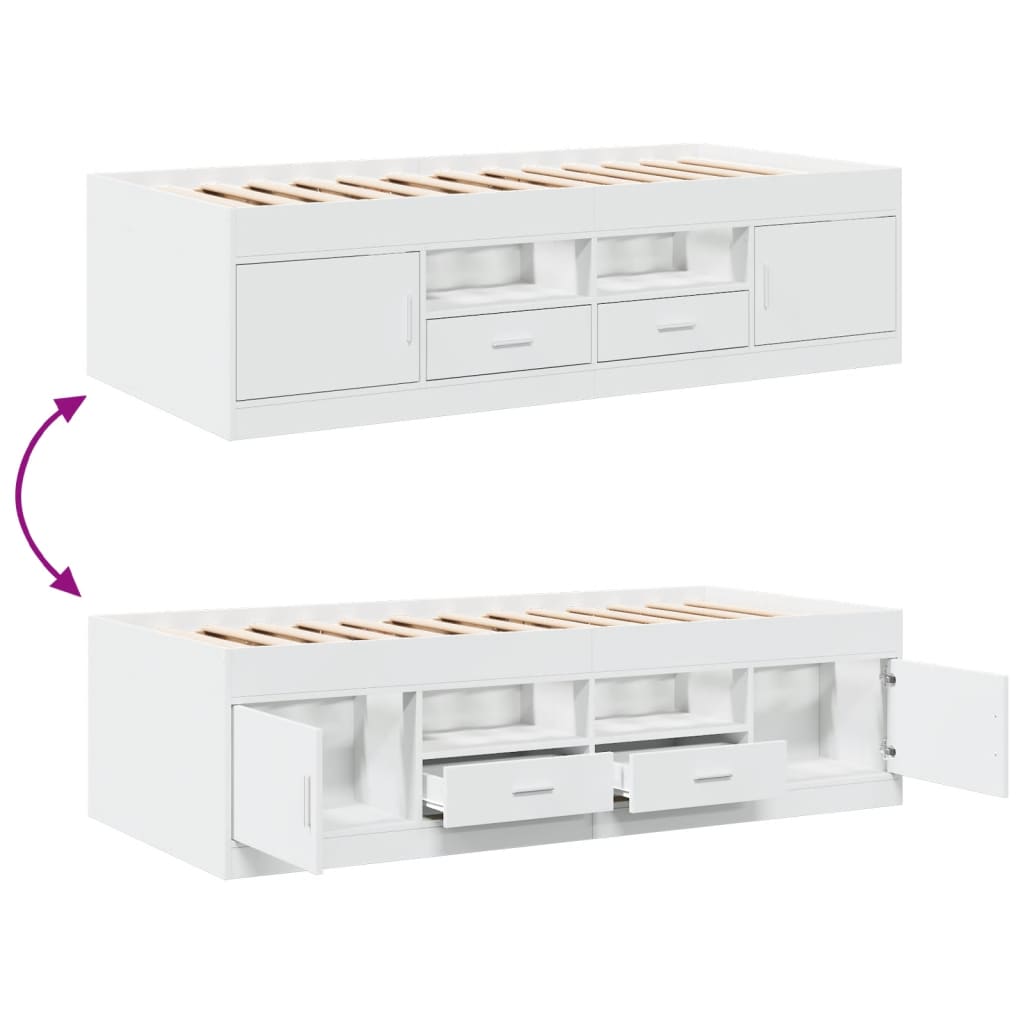 vidaXL Daybed | White | Engineered wood | Small Single | Convertible | Daybed