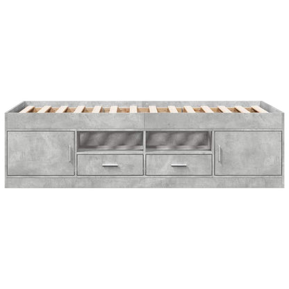 vidaXL Daybed with Drawers without Mattress Concrete Grey 75x190 cm
