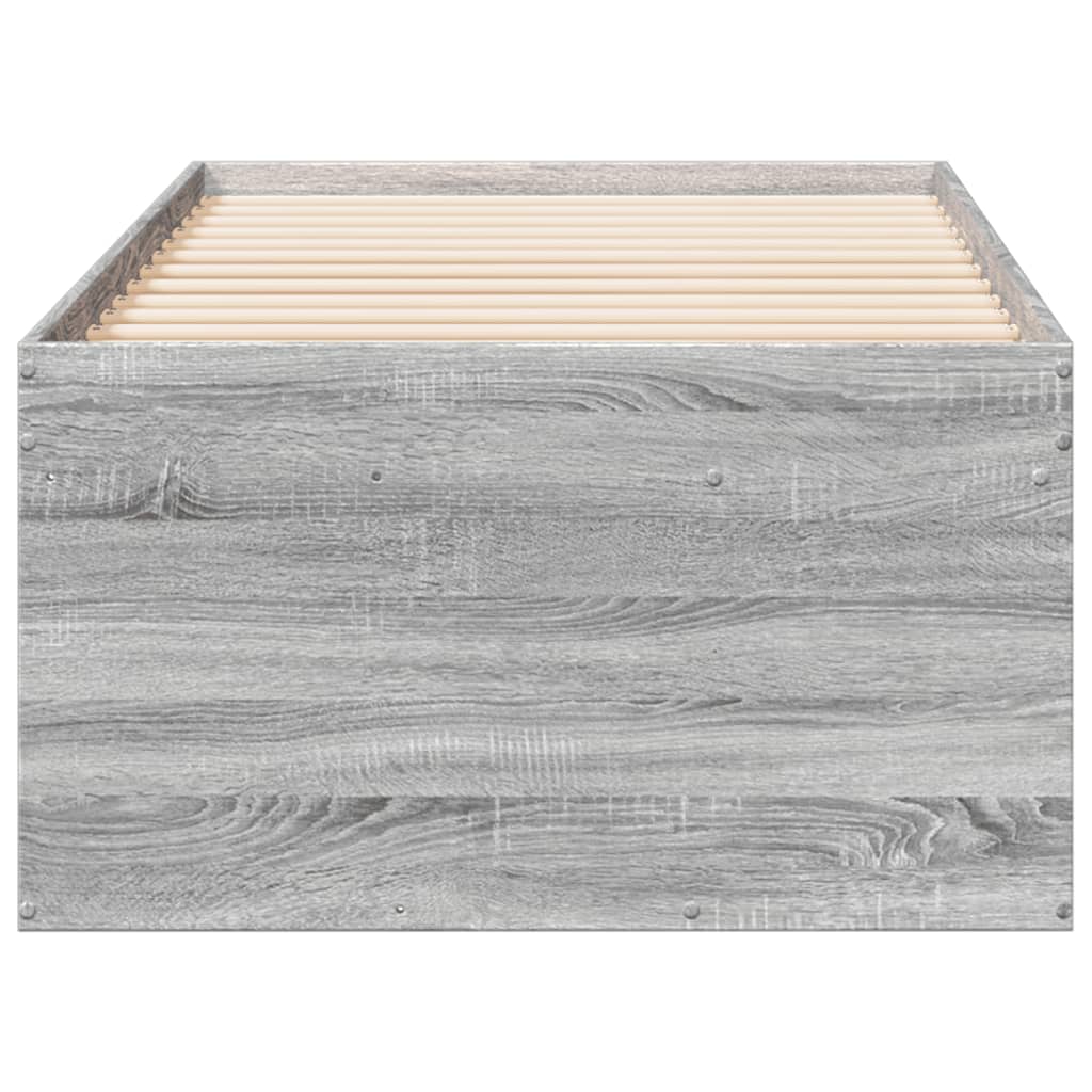 vidaXL Daybed with Drawers without Mattress Grey Sonoma 75x190 cm Small Single