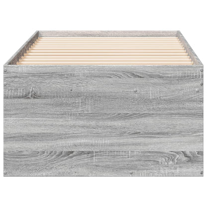 vidaXL Daybed with Drawers without Mattress Grey Sonoma 75x190 cm Small Single