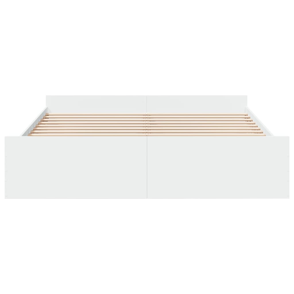 vidaXL Bed Frame with Drawers without Mattress White 200x200 cm