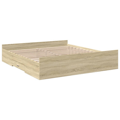 vidaXL Bed Frame | Sonoma Oak | Engineered Wood | Double | Bed Frame