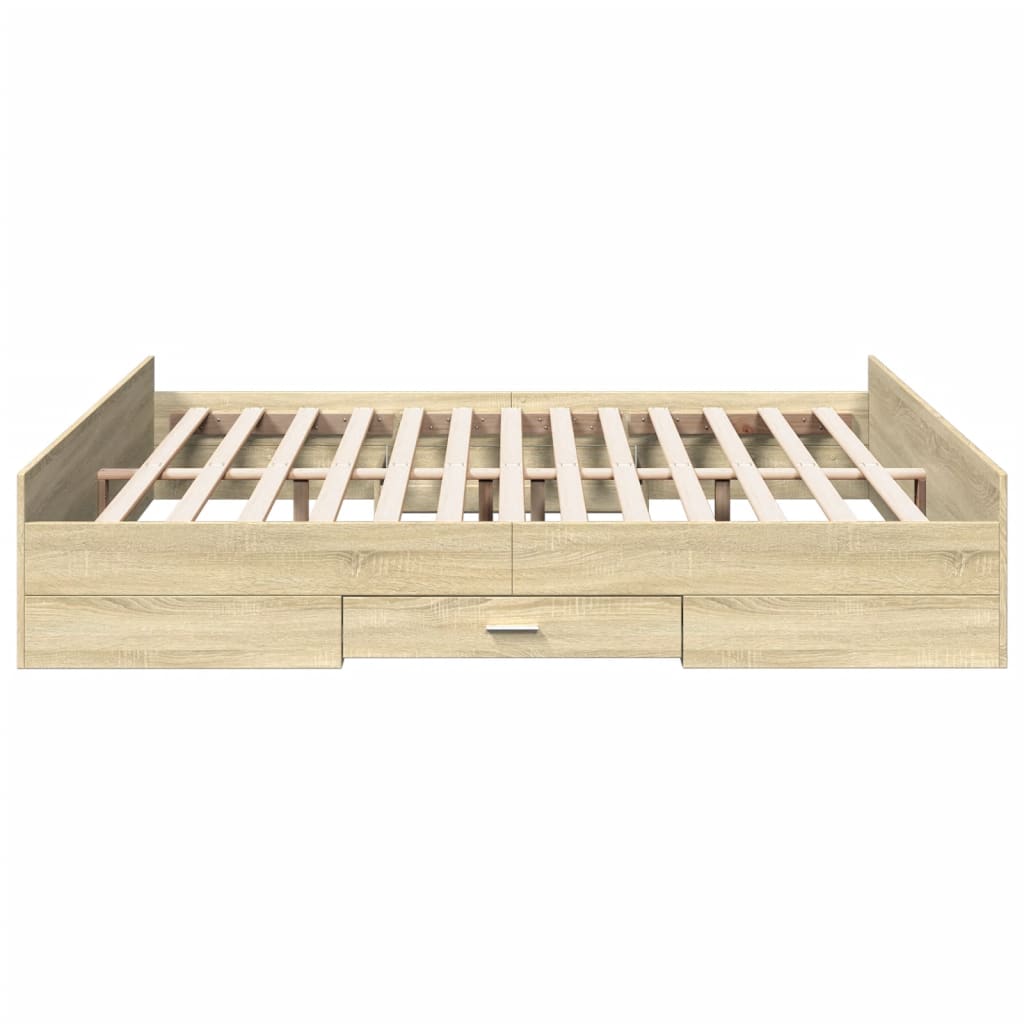 vidaXL Bed Frame | Sonoma Oak | Engineered Wood | Double | Bed Frame