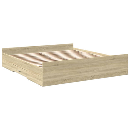 vidaXL Bed Frame | Sonoma Oak | Engineered Wood | Double | Bed Frame