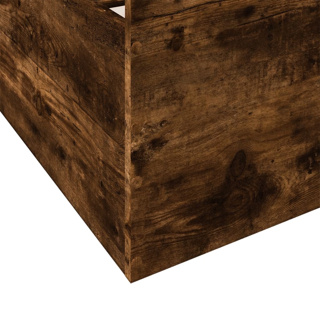 vidaXL Bed Frame with Drawers without Mattress Smoked Oak 200x200 cm