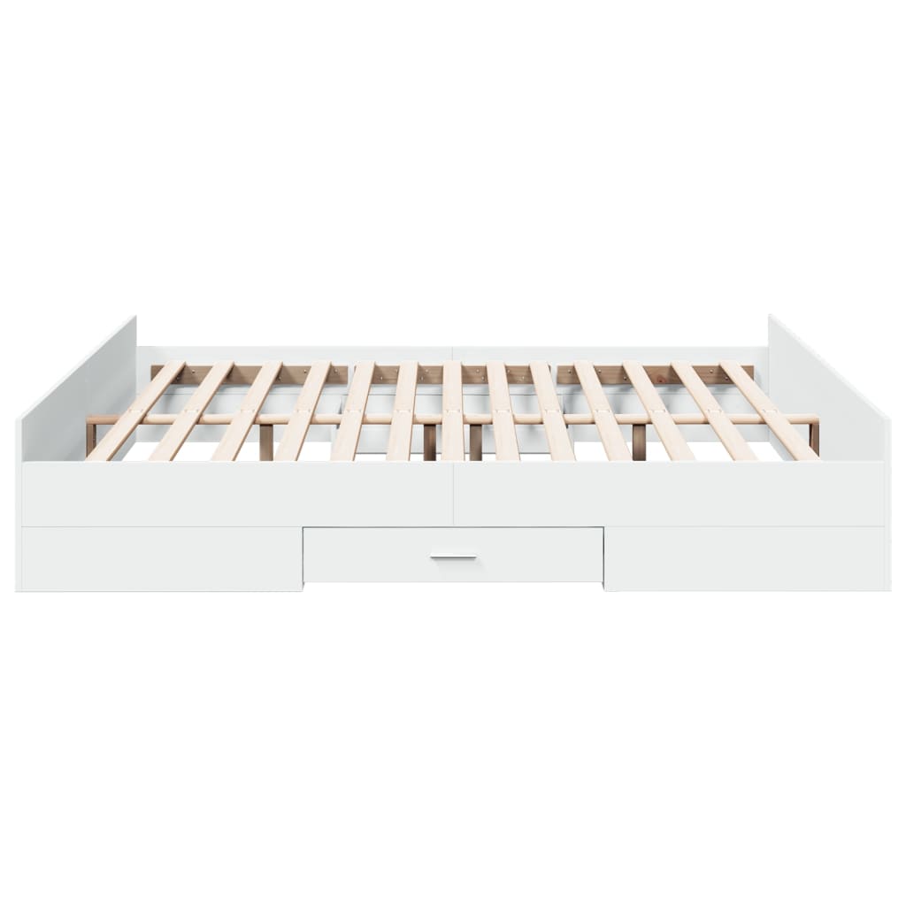 vidaXL Bed Frame with Drawers without Mattress White 180x200 cm Super King