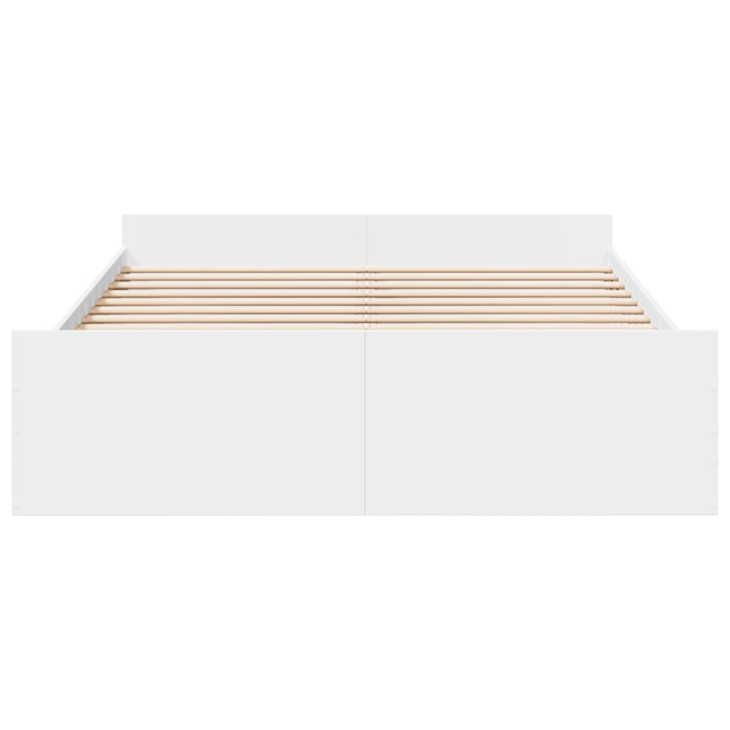 vidaXL Bed Frame | White | Engineered wood | Double Bed | Bed Frame