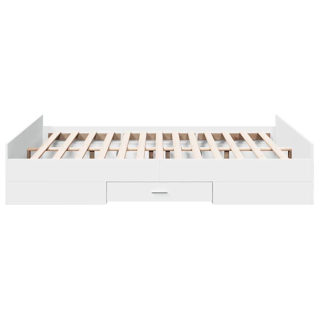 vidaXL Bed Frame | White | Engineered wood | Double Bed | Bed Frame