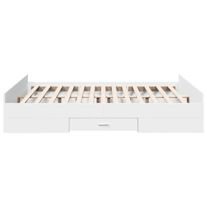 vidaXL Bed Frame | White | Engineered wood | Double Bed | Bed Frame