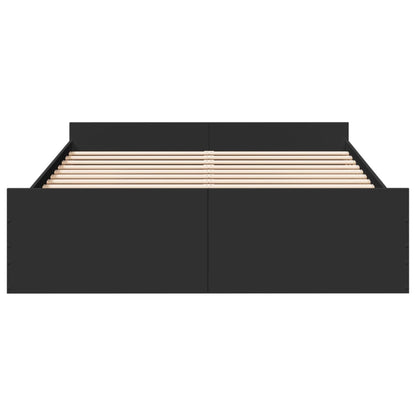 vidaXL Bed Frame with Drawers without Mattress Black 160x200 cm