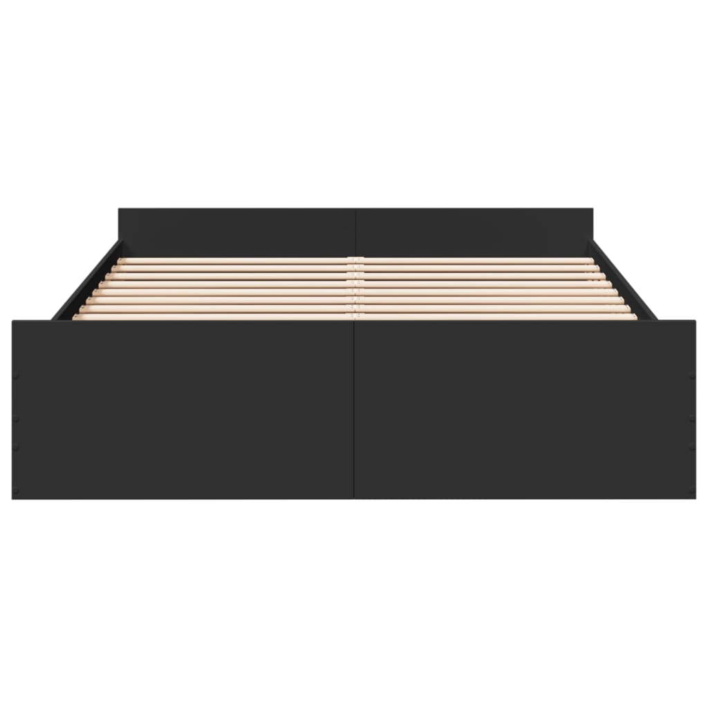 vidaXL Bed Frame | Black | Engineered Wood | King Size | Bed Frame | Rectangular